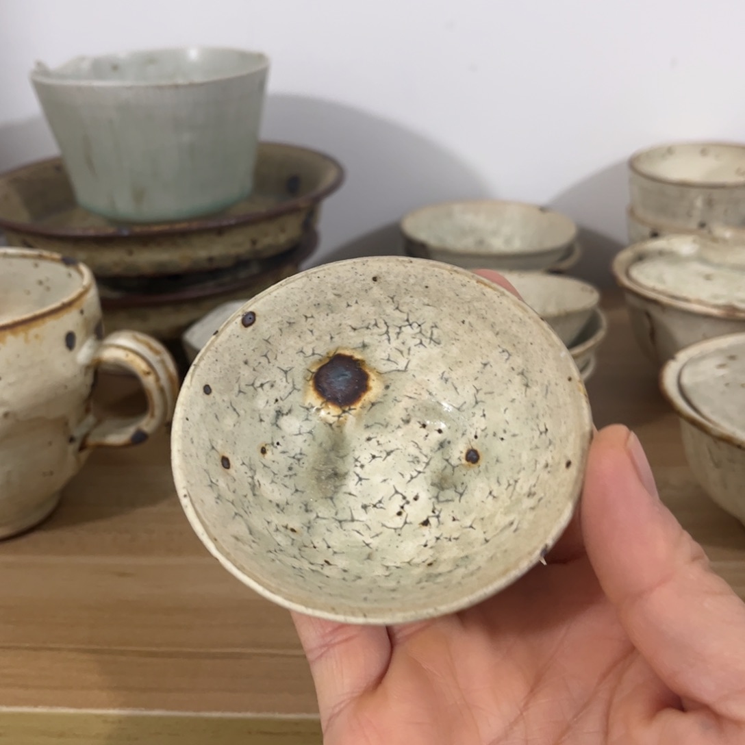 陶手作系列｜粉引绿茶碗