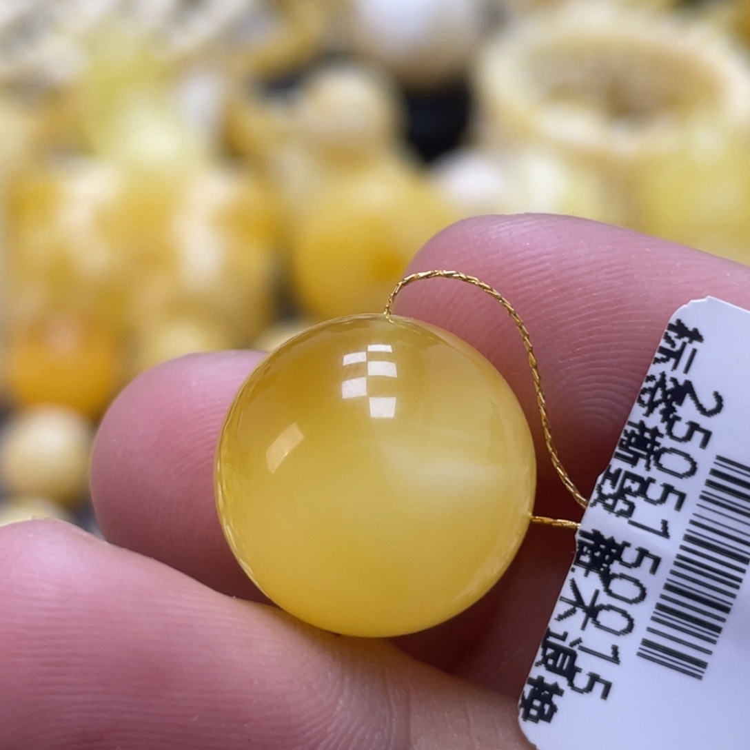 蜜蜡未镶嵌裸石16.3mm福利款