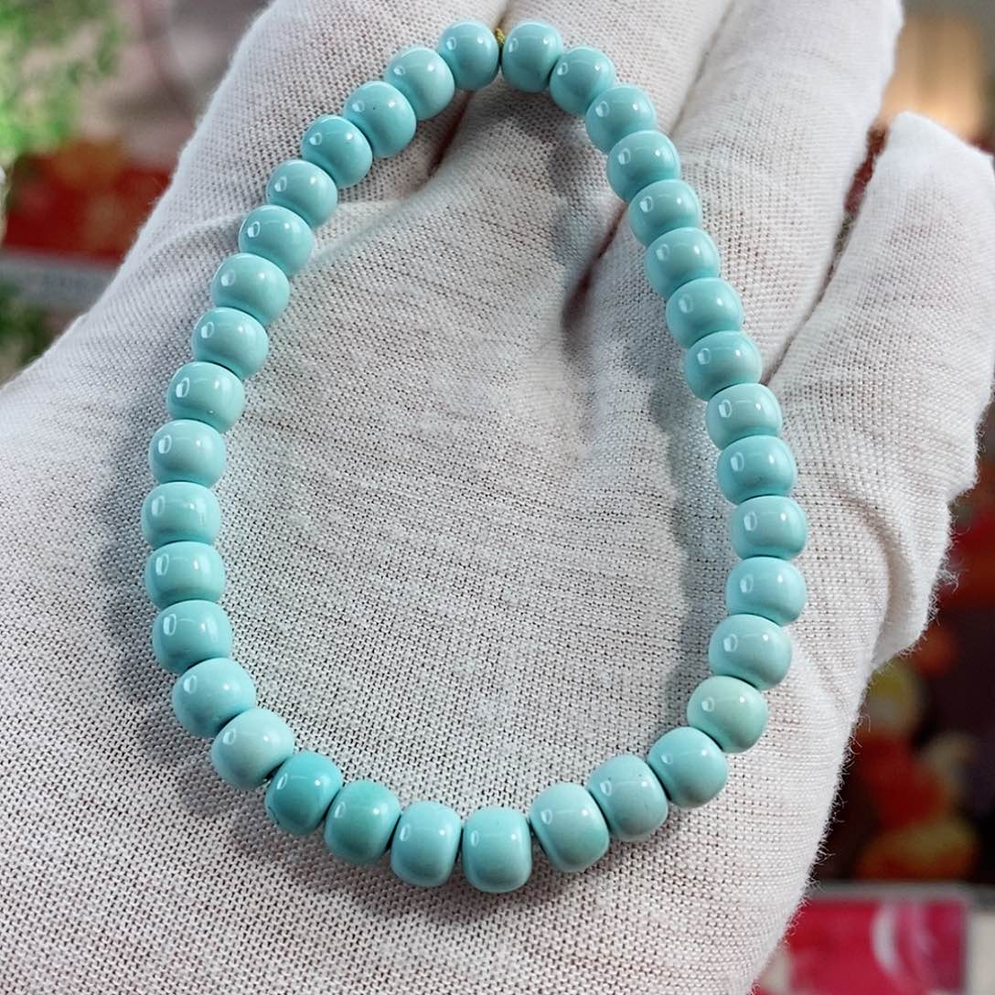 绿松石珠宝奇石未镶嵌6mm