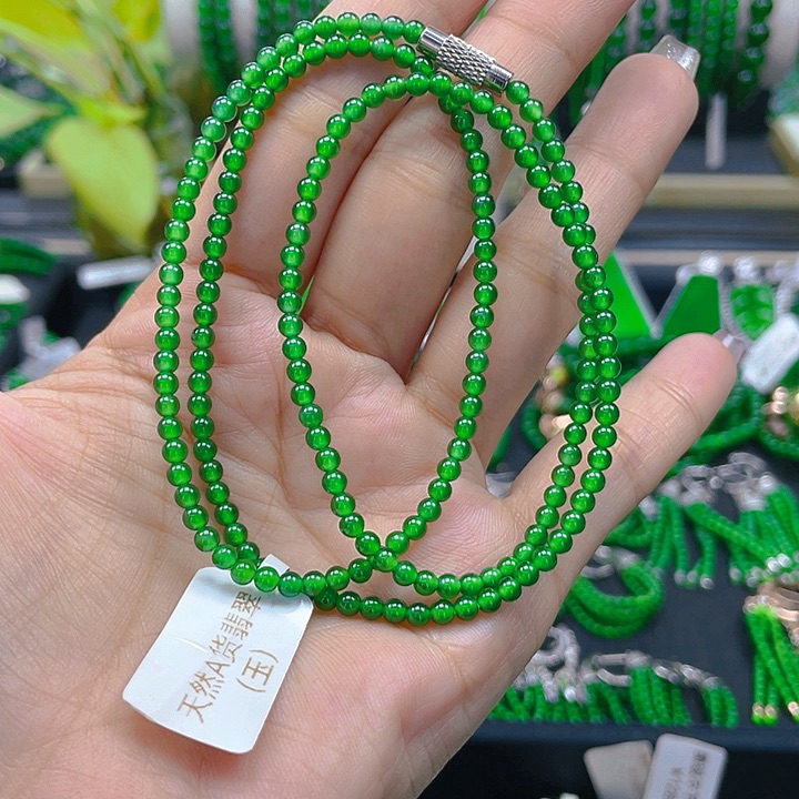翡翠颈饰未镶嵌圆珠项链3