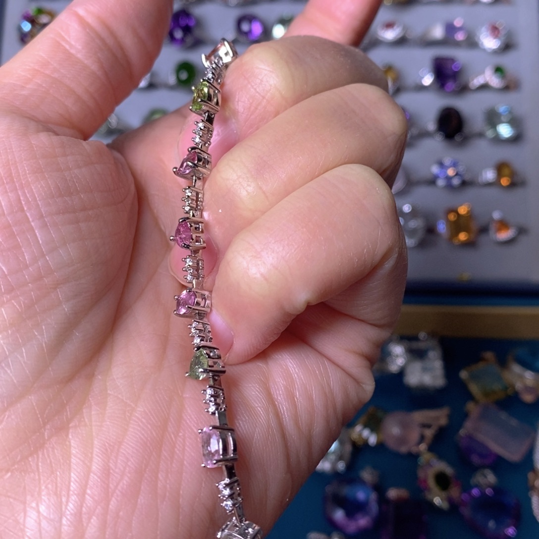 没***系碧玺手链银S925镶嵌