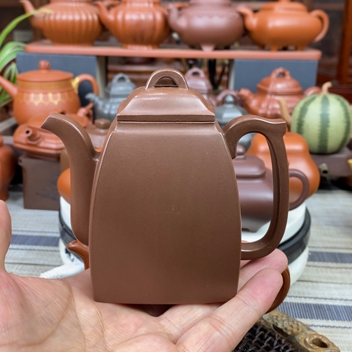 紫砂茶壶汉方200cc原矿文革老紫泥特价