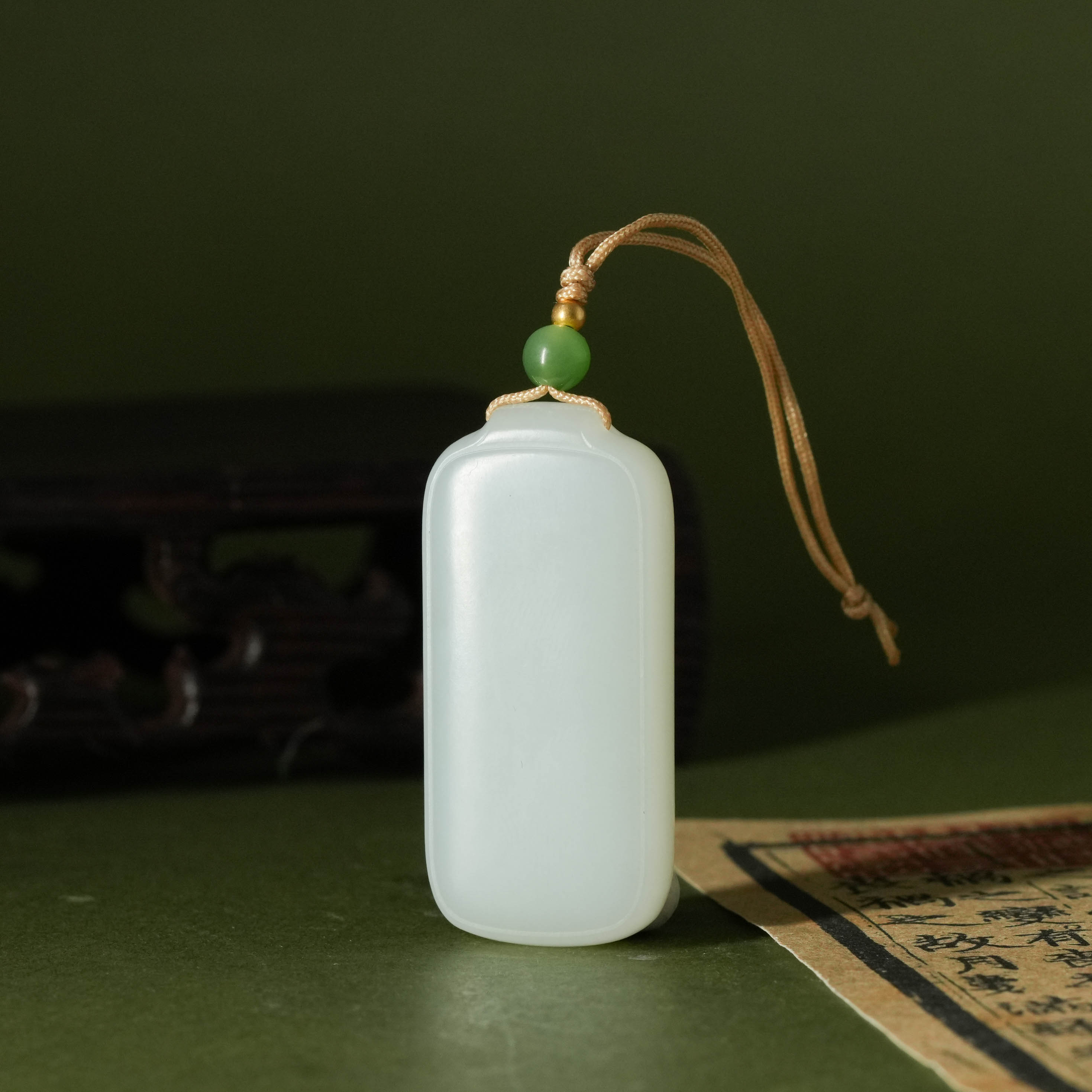 保嘉严选 Y3076 珍藏级和田玉精品新疆白玉无事牌吊坠