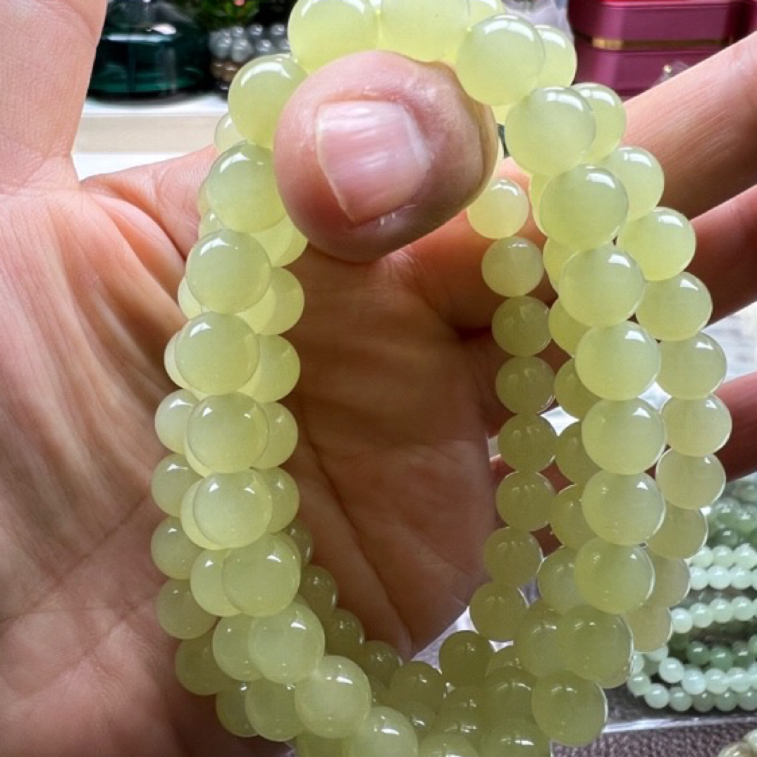 和田玉新疆若羌黄口圆珠系列手串 多样性发货拍一发一