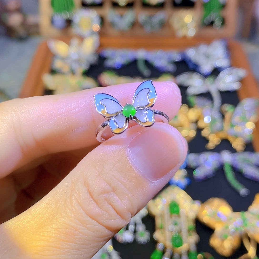 吊坠(不含链)银S925镶嵌翡翠