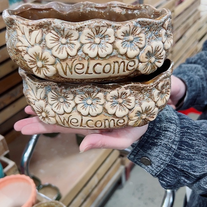 有孔.凑满10元发货多肉陶瓷花盆！