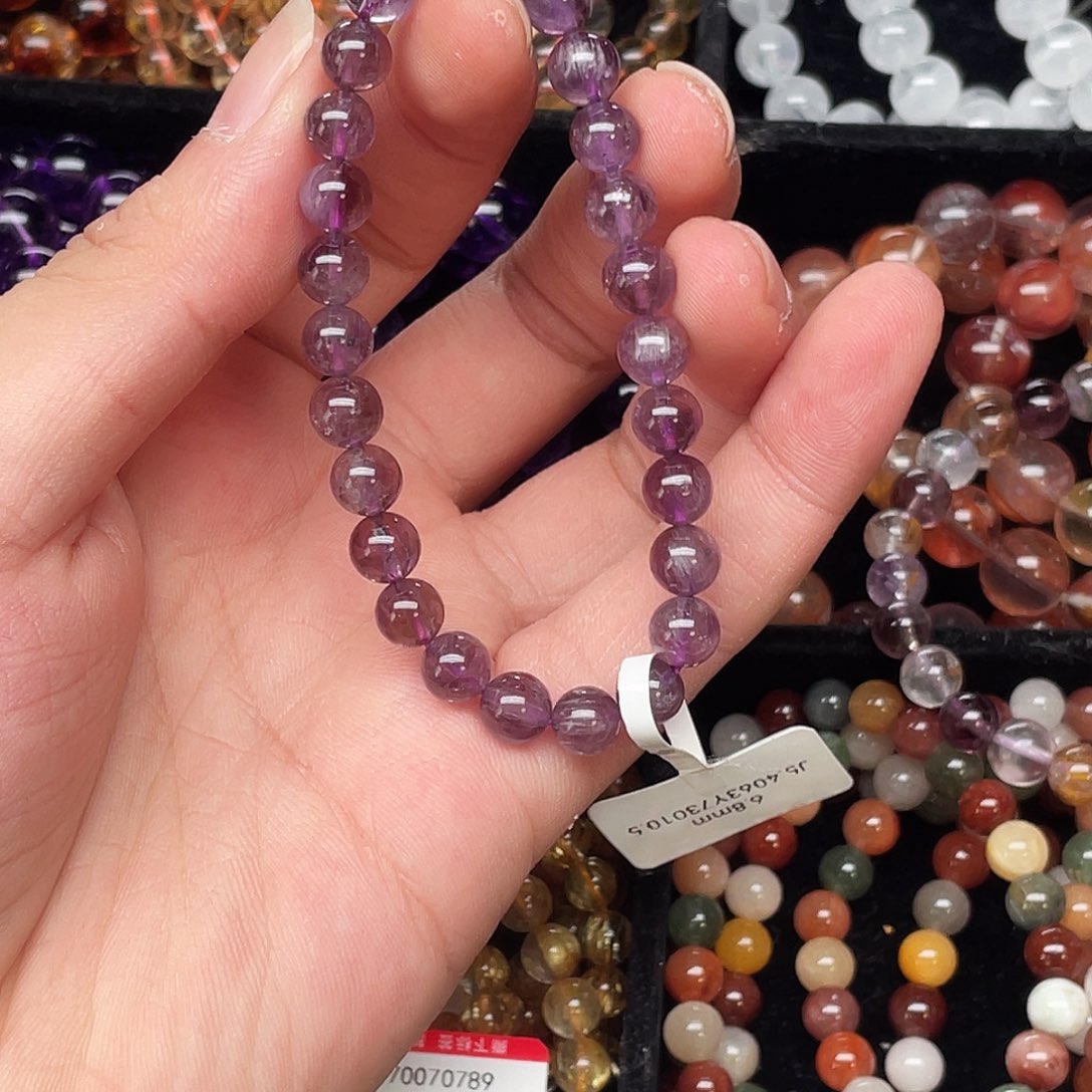 未镶嵌手链水晶紫极光23 6.8