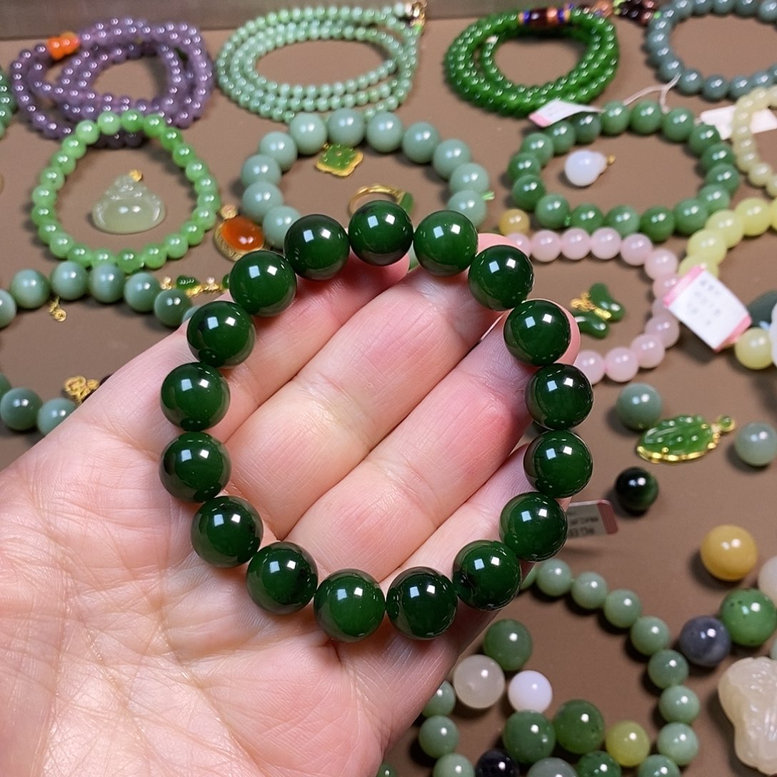 和田玉12mm手串未镶嵌