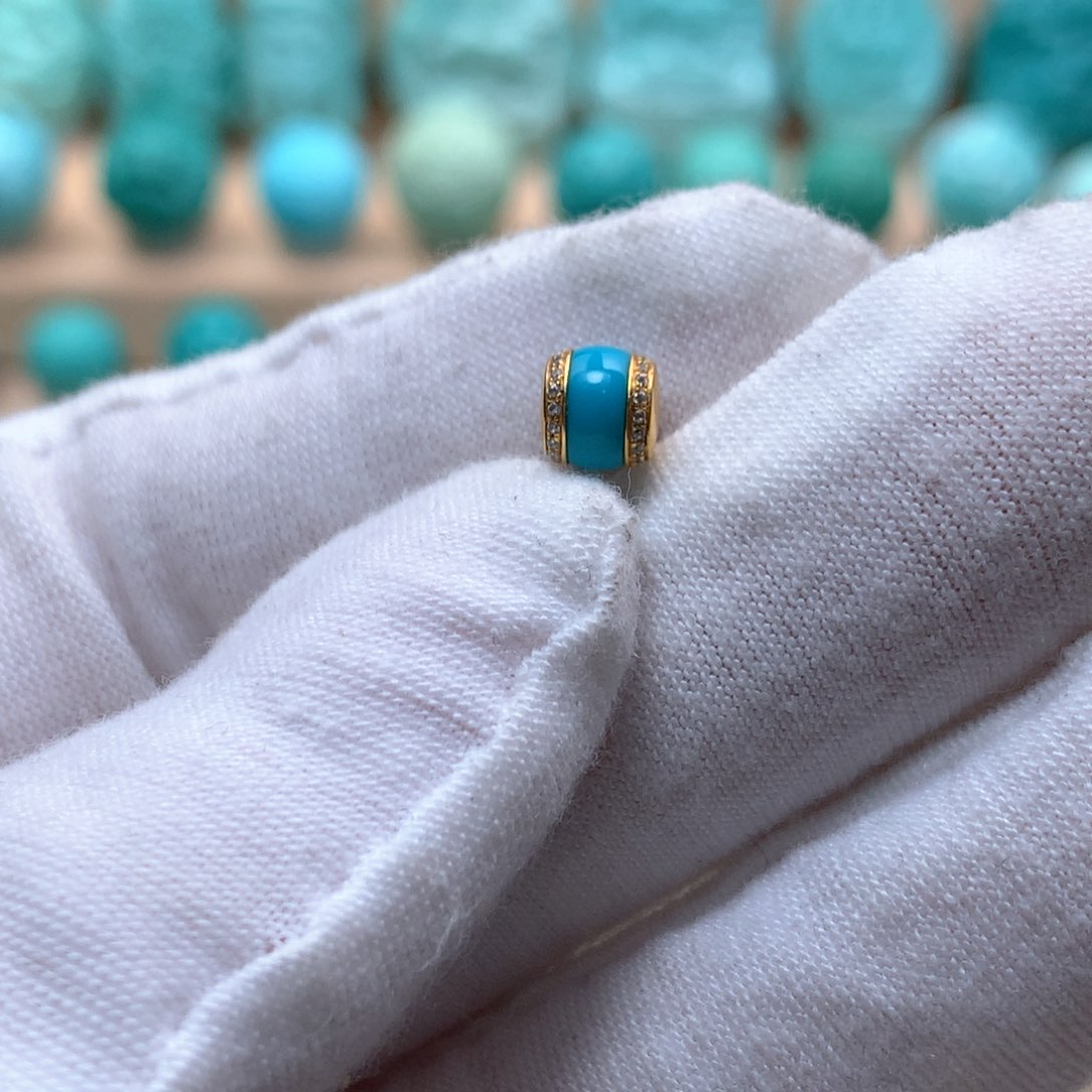 绿松石珠宝奇石18K金镶嵌