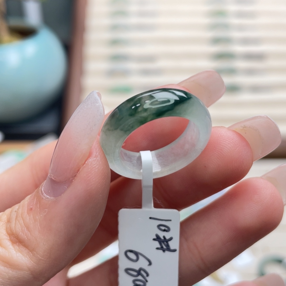 翡翠未镶嵌戒圈a20港圈10冰飘花