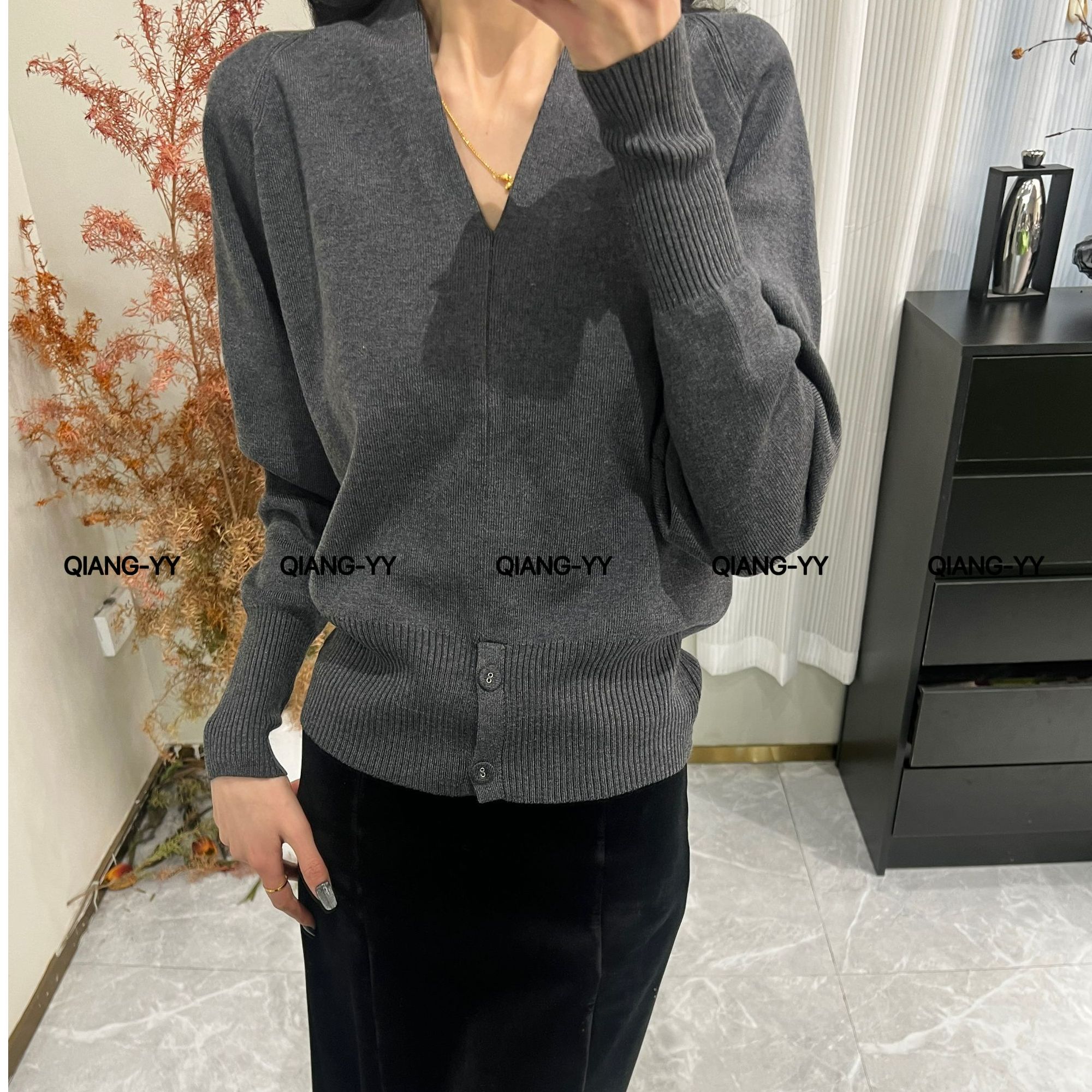 QIANG-YY韩版毛针织衫开衫衫网红休闲套头上衣110