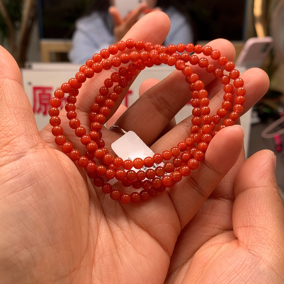 南红玛瑙4mm多圈未镶嵌