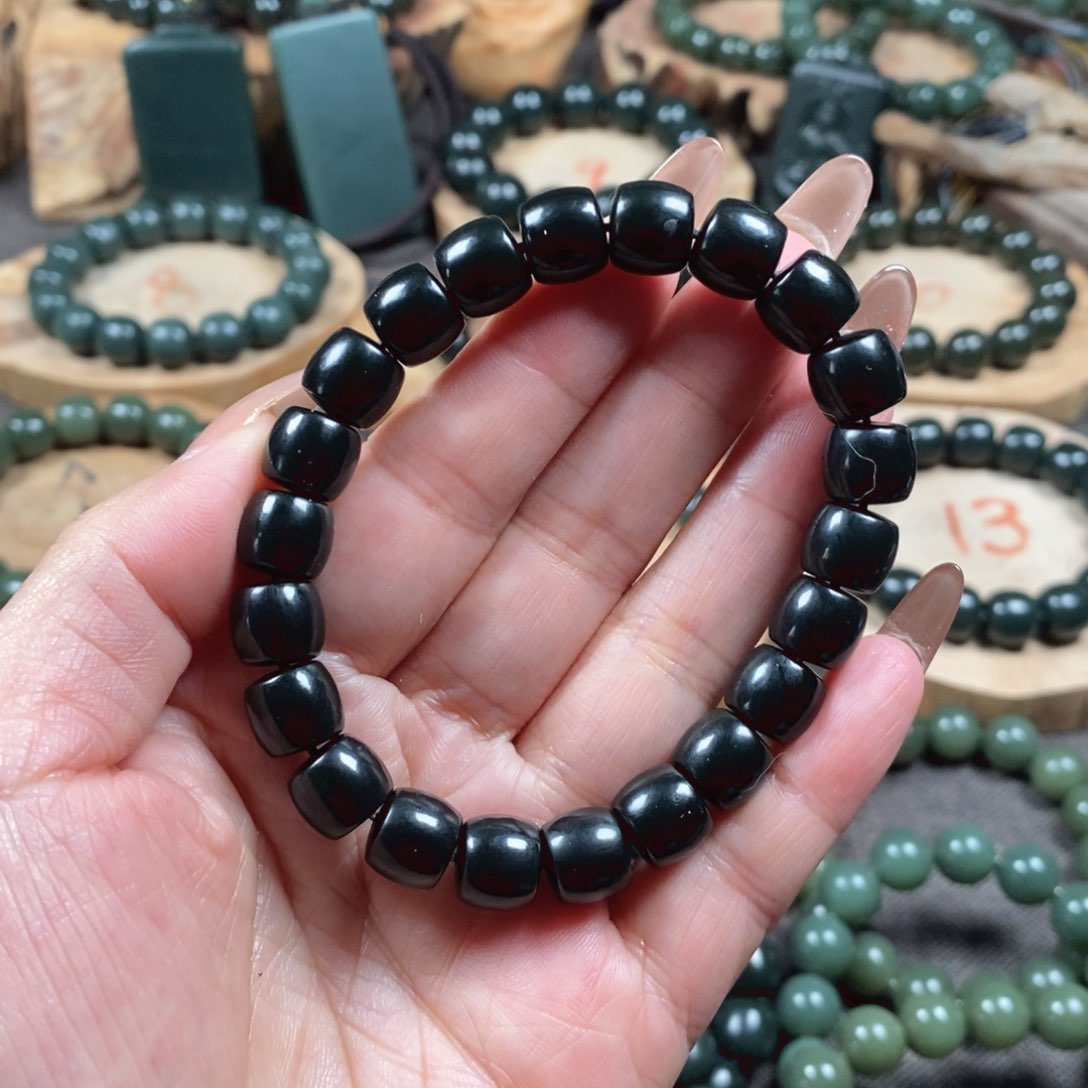 和田玉（青玉）手链未镶嵌