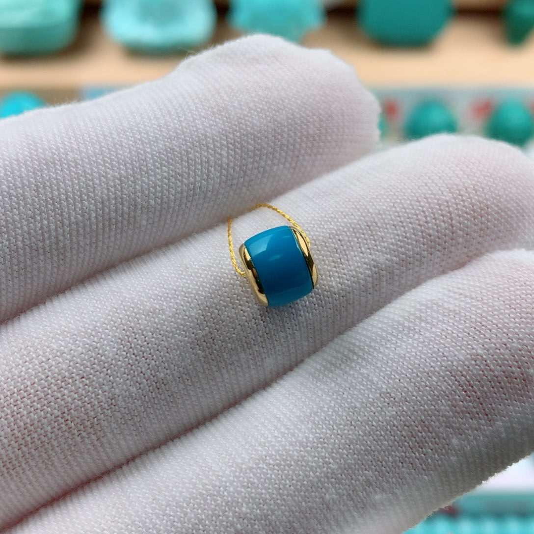 绿松石18K金镶嵌发饰6.9-6.2