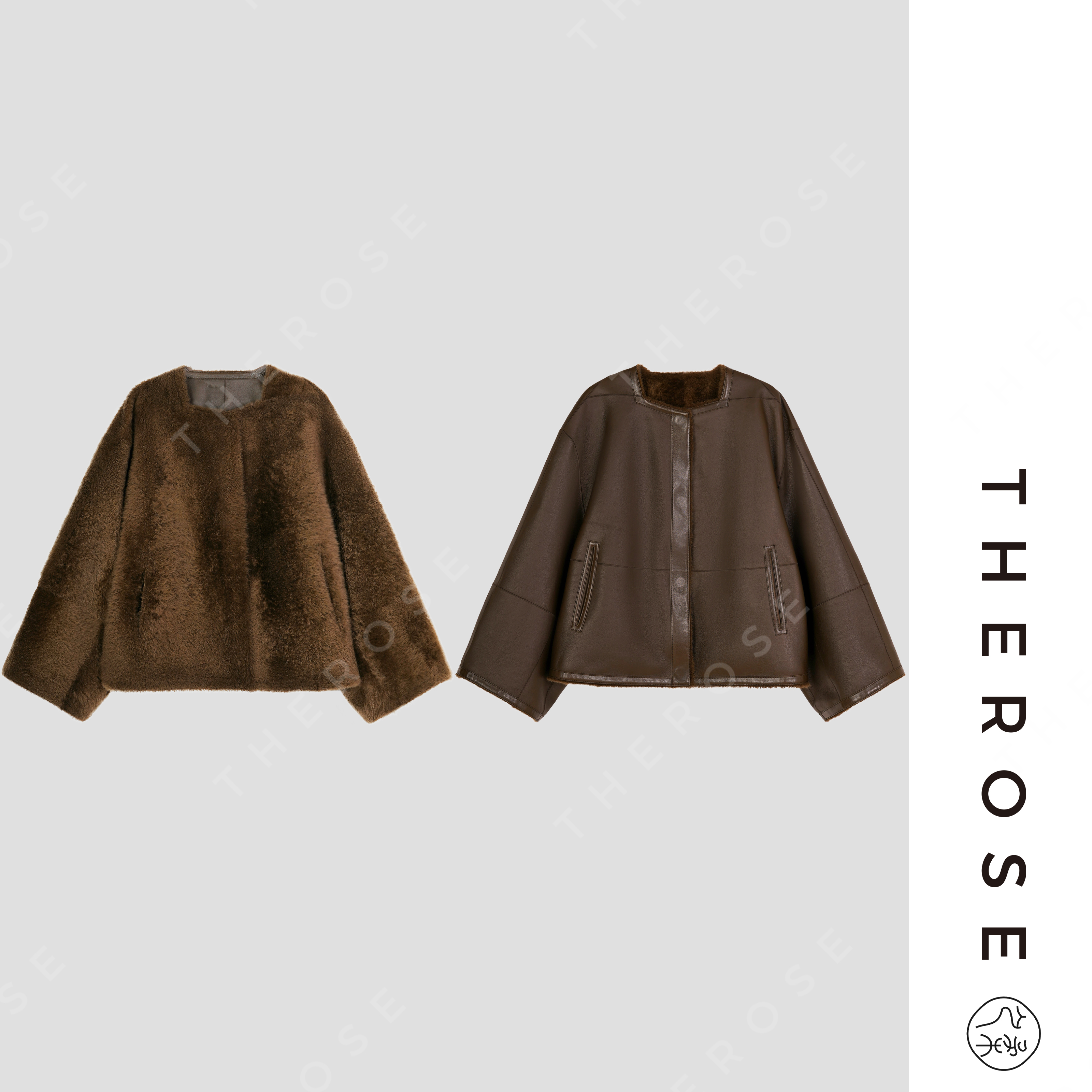 之柔【德州故事】西班牙进口拉贡LACON皮毛一体外套两面穿气质上衣