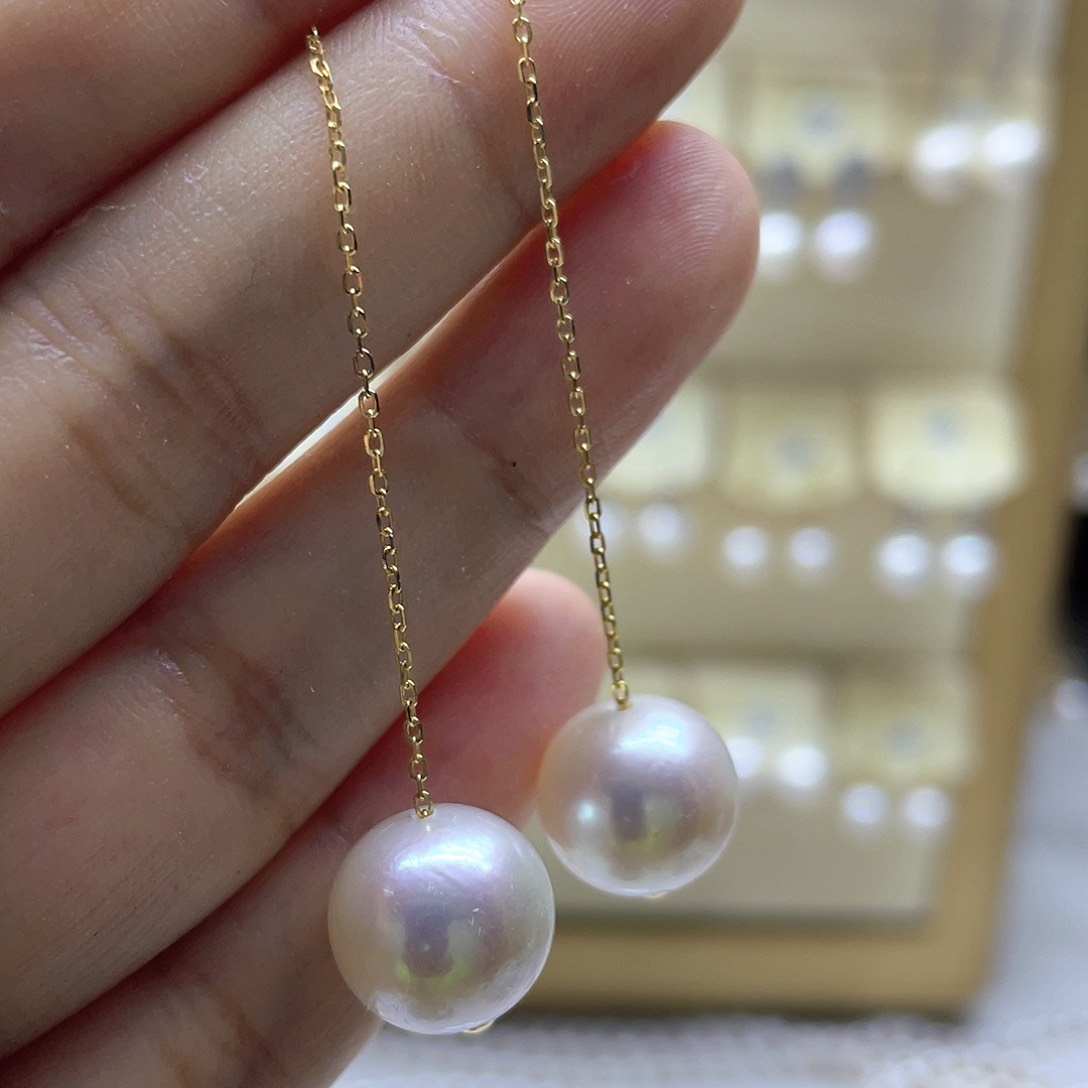 银S925镶嵌淡水珍珠耳饰