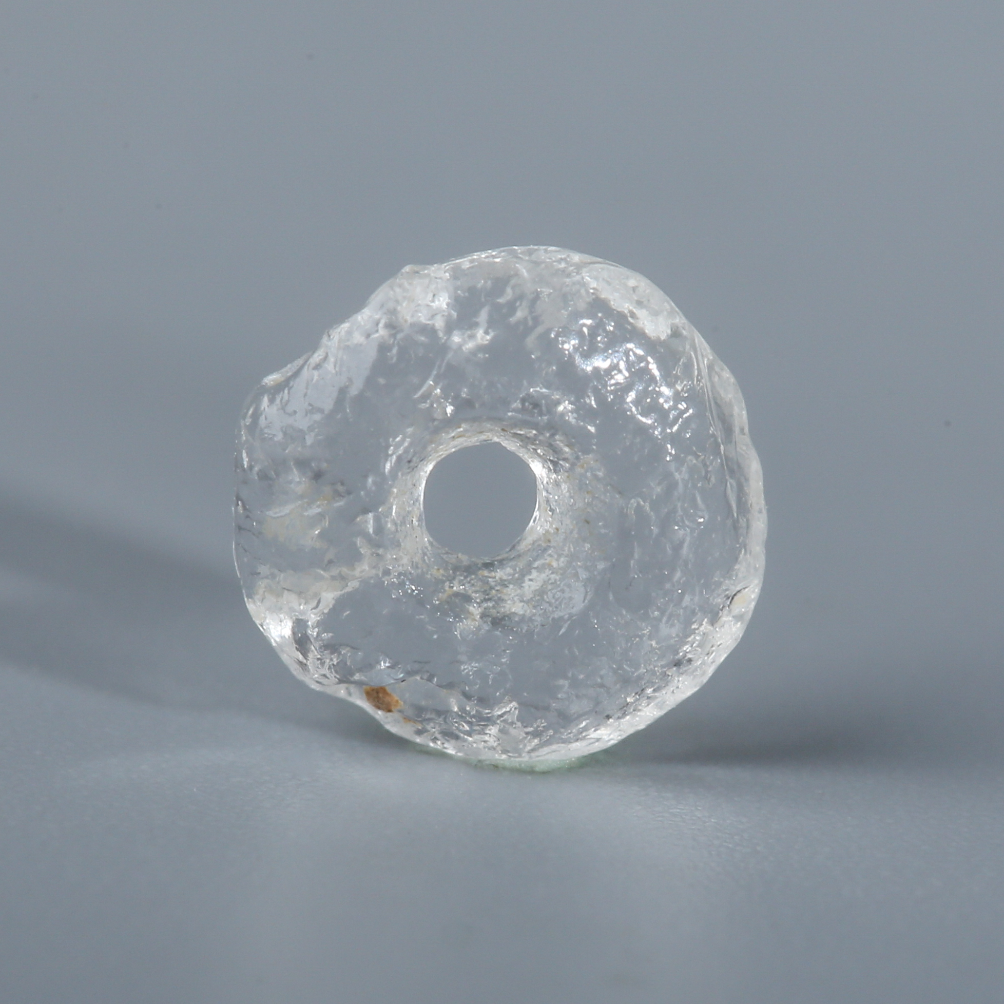 XY-73-33 印度河谷文明研磨孔水晶剁珠 7.6*2.8mm