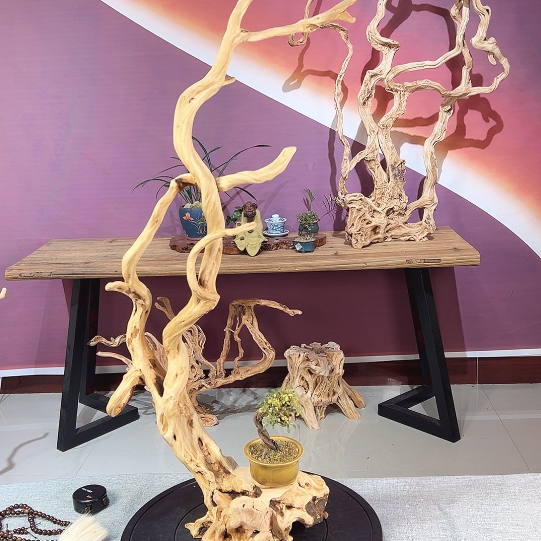 闹***精木天然根艺摆件灯架