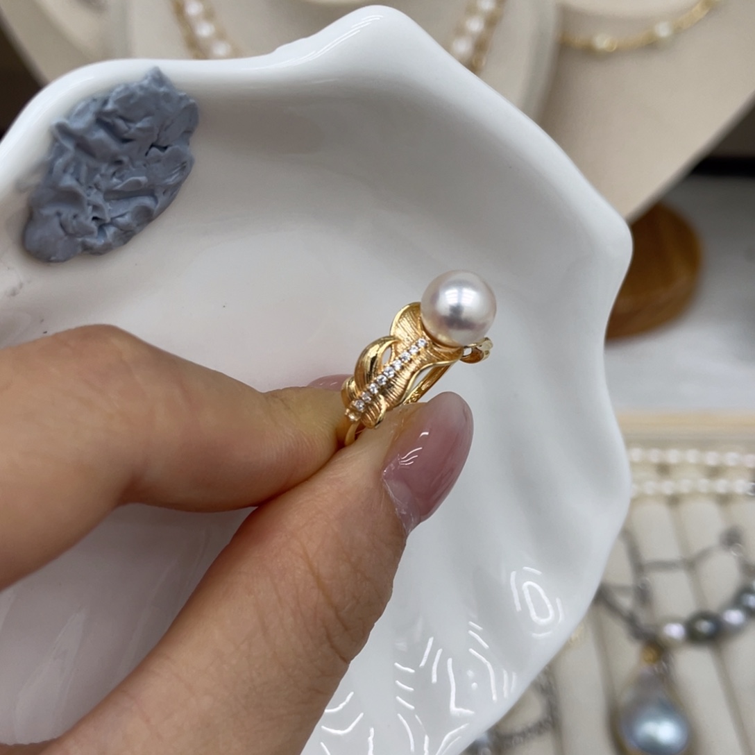 海水珍珠戒指银S925镶嵌