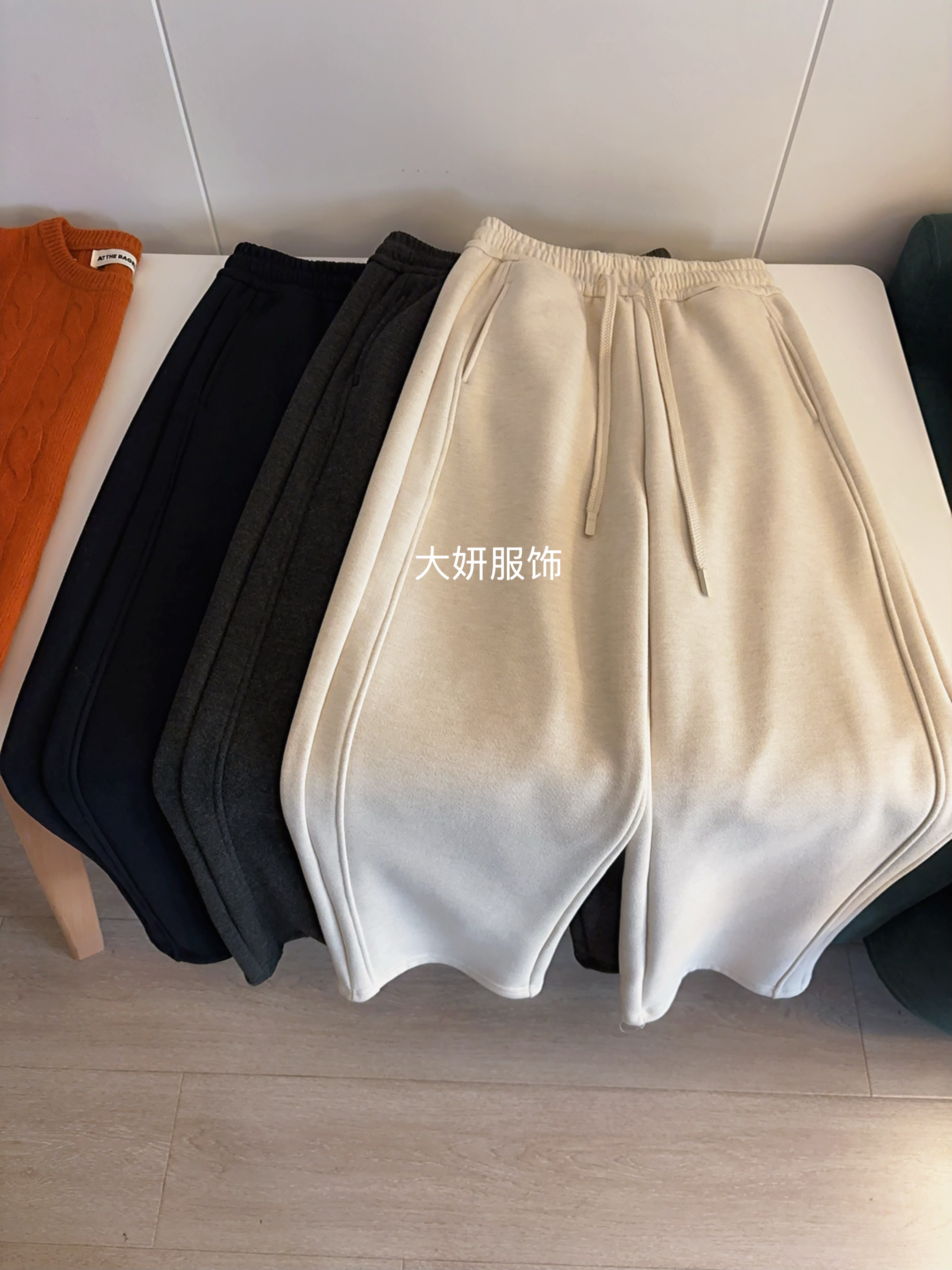 好运裤。完美裤型！加绒微弯刀松紧腰百搭休闲大长腿长裤