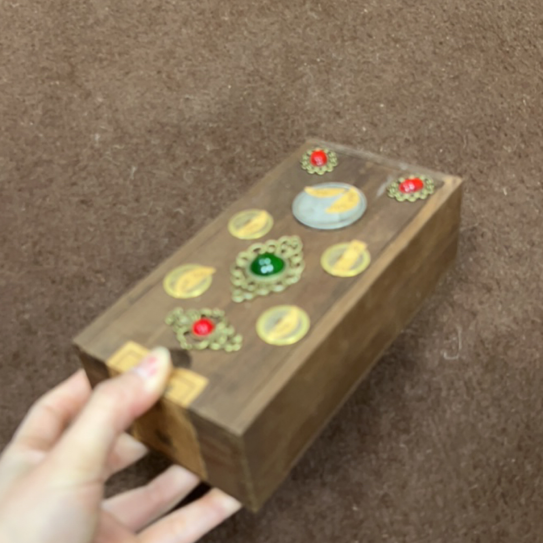 【闪购商品】闷 多保一个圆木盒木摆件复古工艺