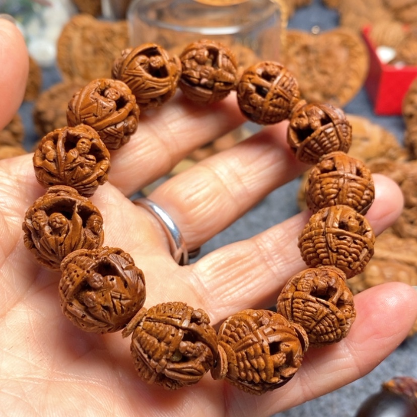 【闪购商品】手串/手链橄榄核河**泰桃核雕刻
