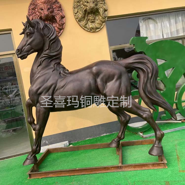 户外铜骏马雕塑 售楼花园景观飞天铜马 大型马拉车动物雕塑摆件