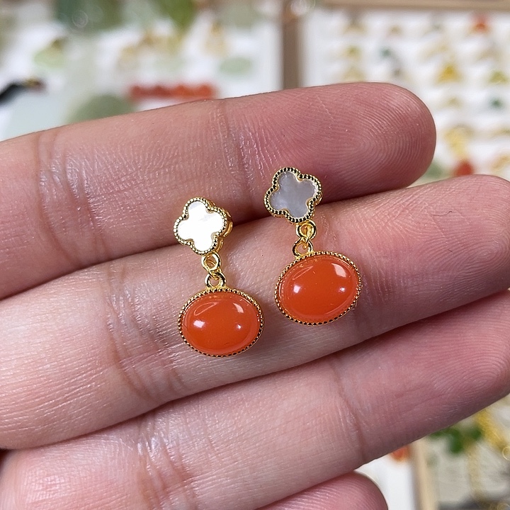 南红玛瑙颈饰银S925镶嵌