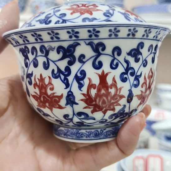 琉璃手工艺品景德镇陶瓷盖碗