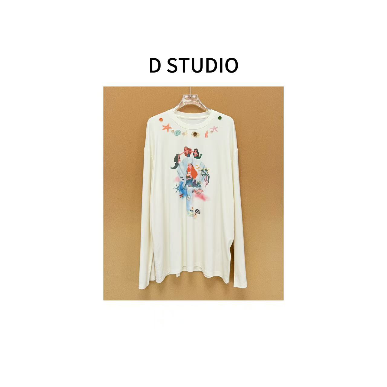 D STUDIO 美人鱼海星长袖T恤 D3072
