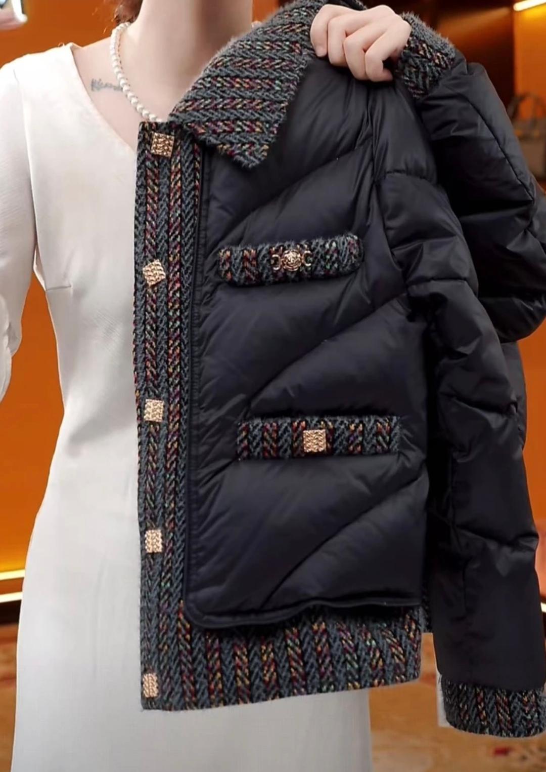 DR-2025冬季新款时尚黑色羽绒服