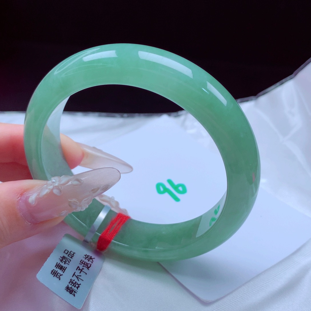未镶嵌手镯翡翠天然缅甸翡翠A货手镯 96号