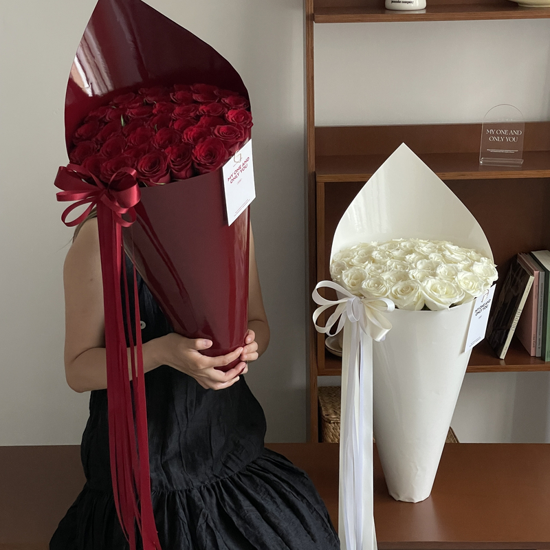 花衣裳七夕新品加厚皮质鲜花花束防水纸微醺系列冰淇淋纸花店资材