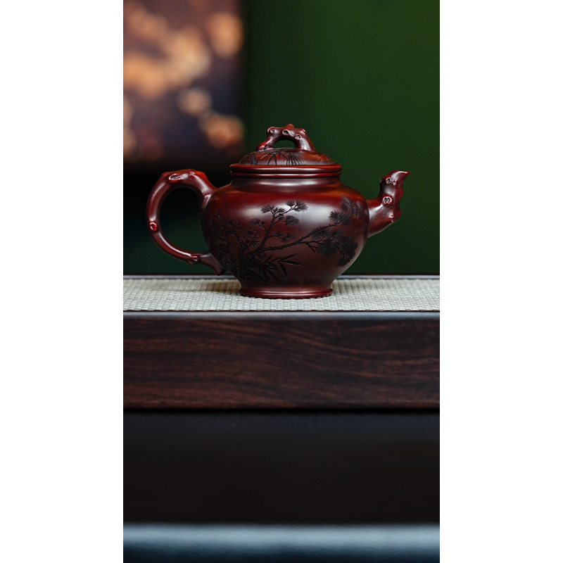 宜兴紫砂 报春 龙山古乌泥 吴国政h402