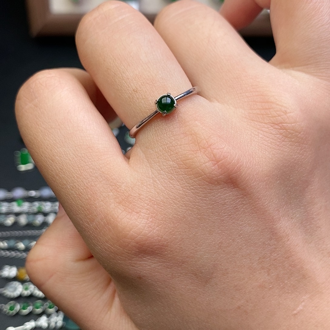 翡翠银S925镶嵌戒指