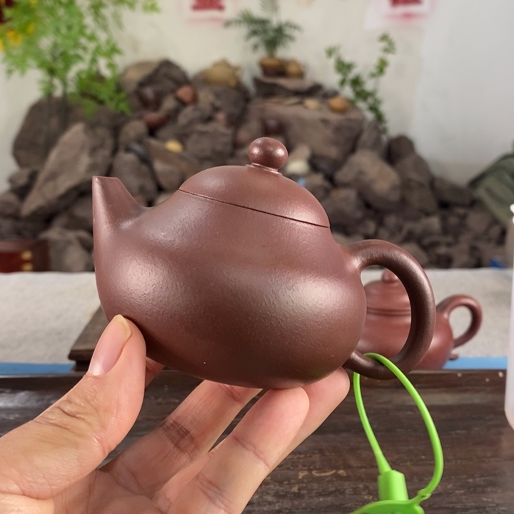 紫砂茶壶宜兴石红全手工190容量