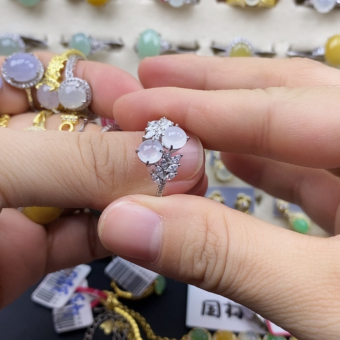 翡翠银S925镶嵌戒指