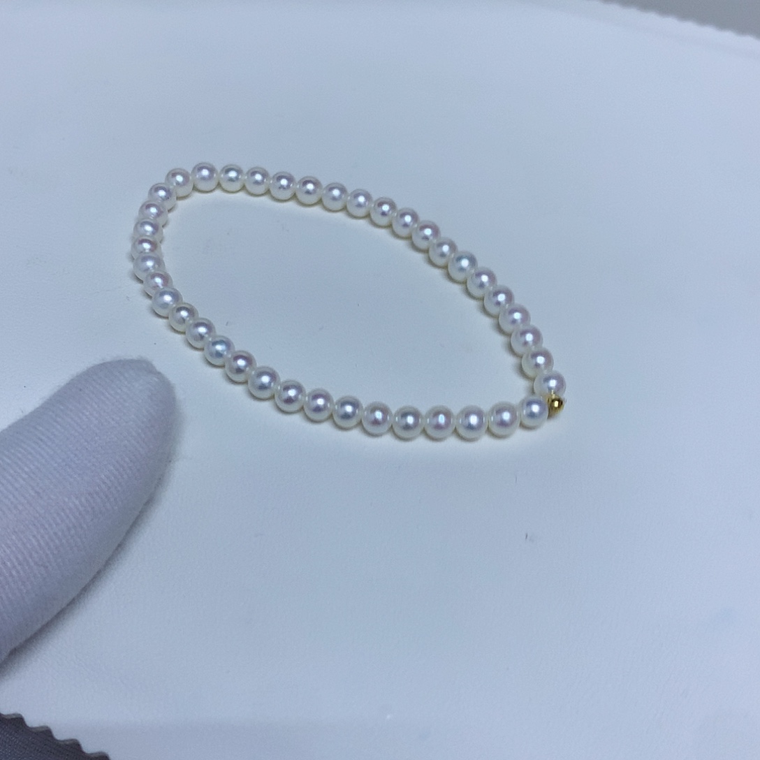 手链18K金镶嵌淡水珍珠4-5