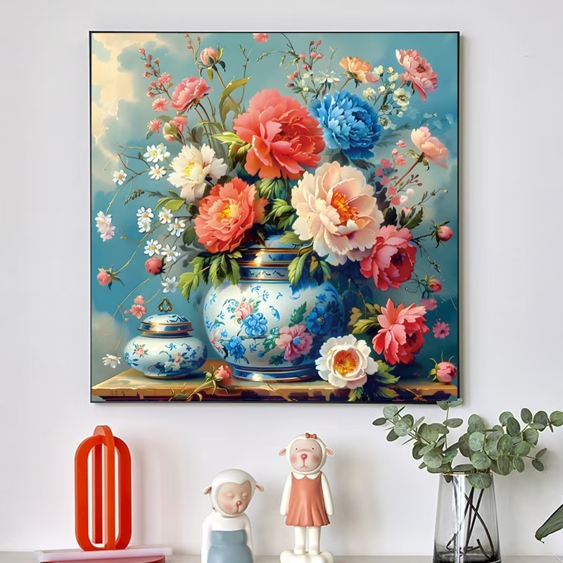 繁花似锦十字绣客厅满绣刺绣小幅餐厅挂画手工自绣简约