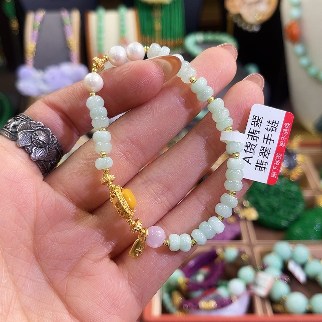 翡翠未镶嵌手链炸