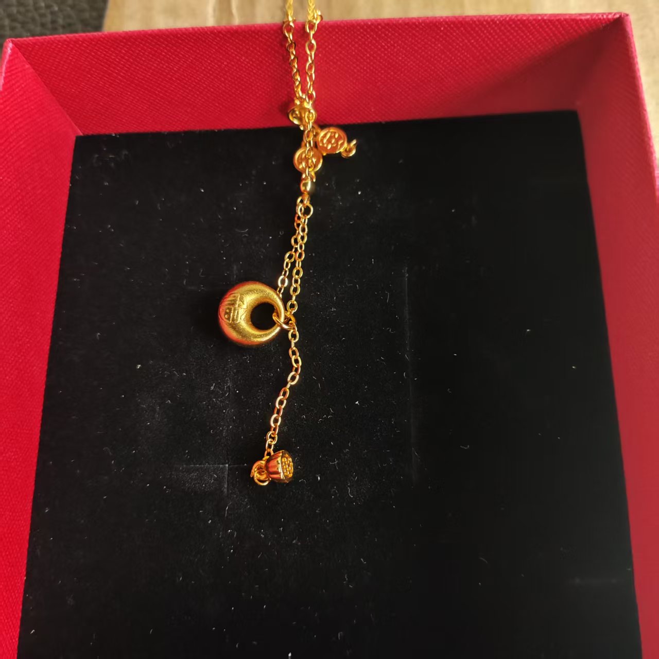 南顺严选999--平安喜乐小胖v福项链c70DH