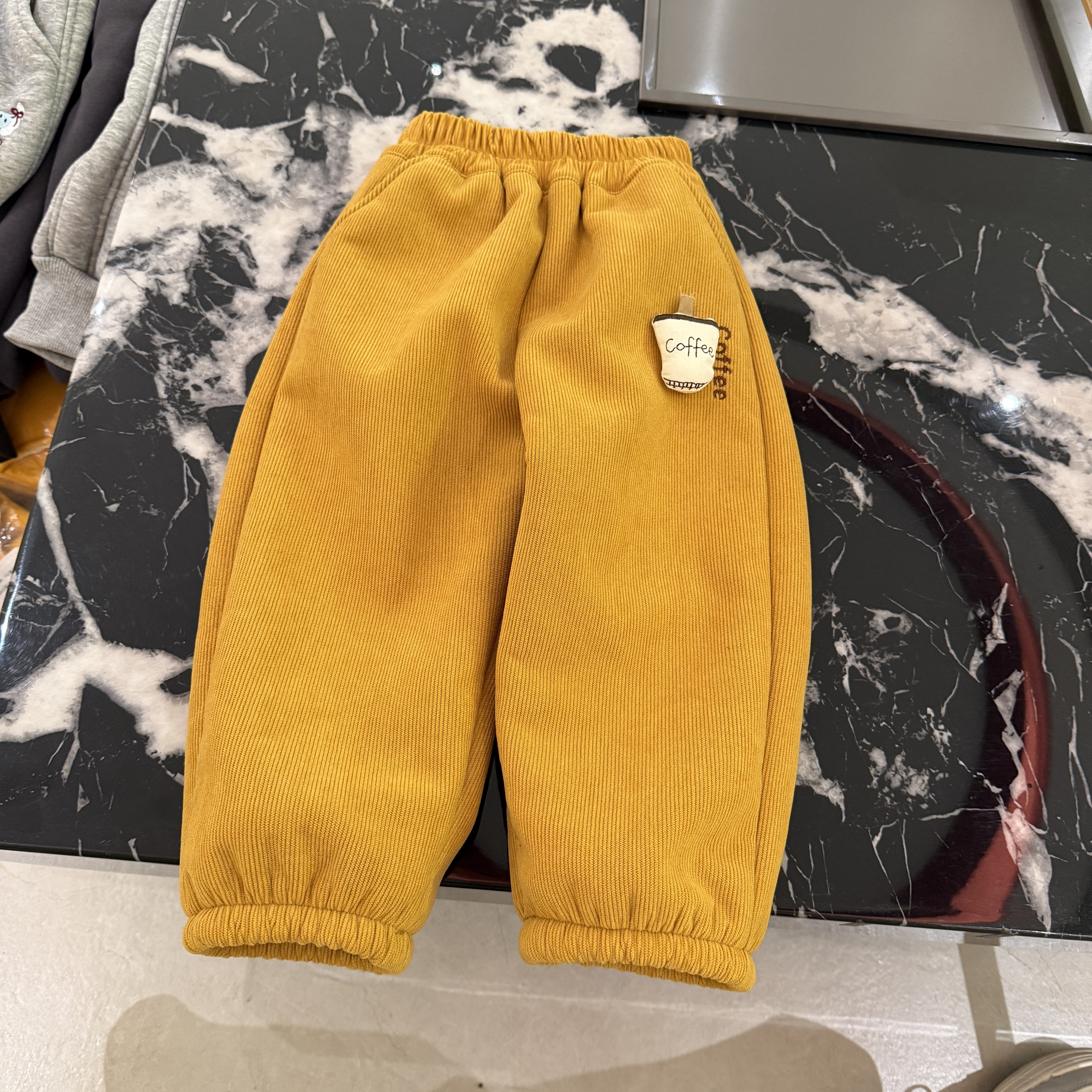 儿童加绒裤厚裤子休闲运动款外穿宽松宝宝绒裤子中小童冬季潮款