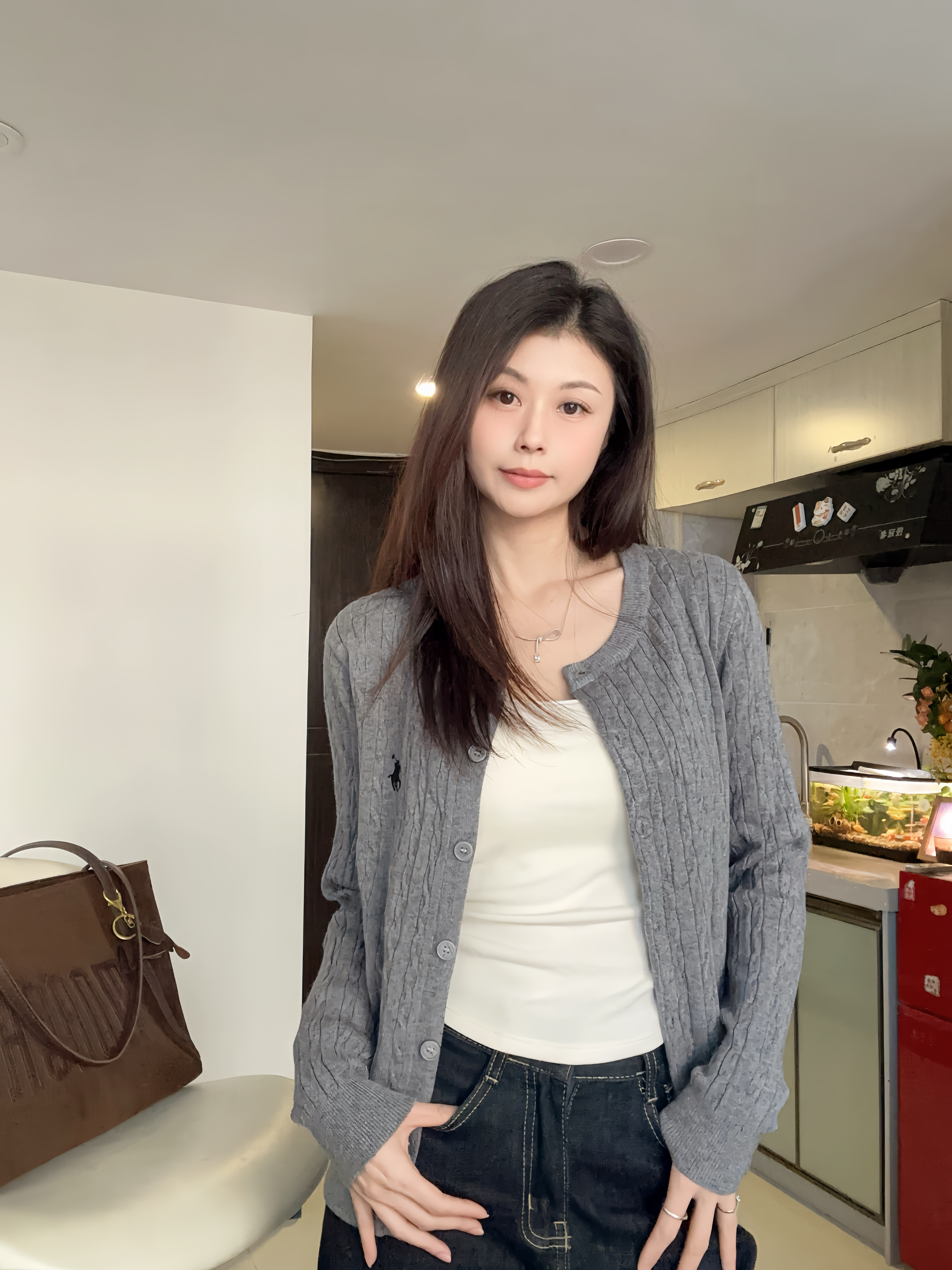 【现货】麻花针织开衫女秋冬学院风外搭软糯高品质短款毛衣B5-10