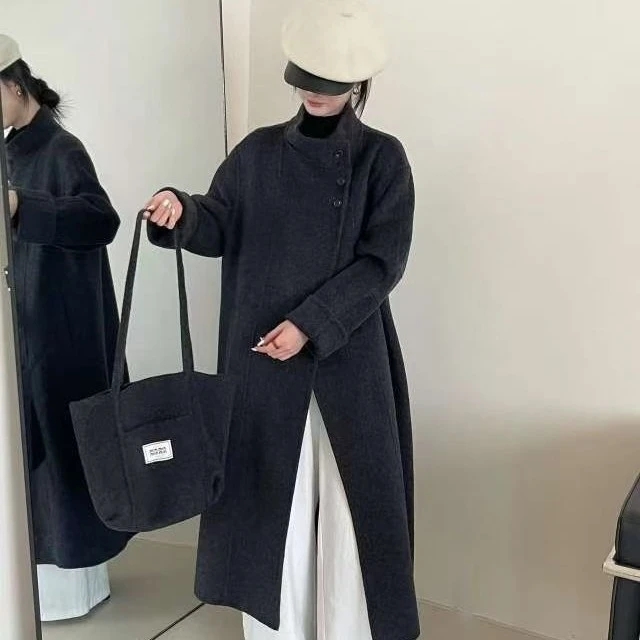 送大包立领双面高级感羊绒大衣女2025秋冬新款廓形气质简约宽松