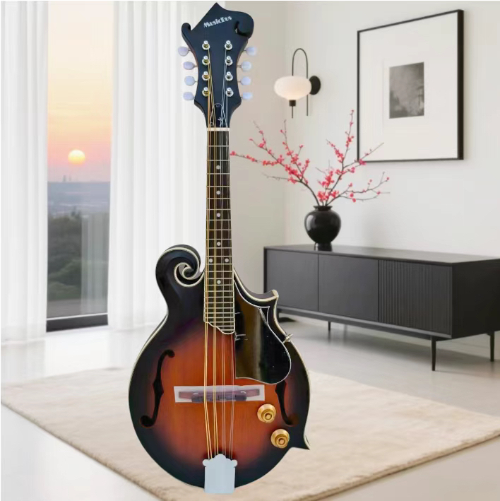 MusicBus全桃花芯全单F型电箱曼陀铃藏族八弦