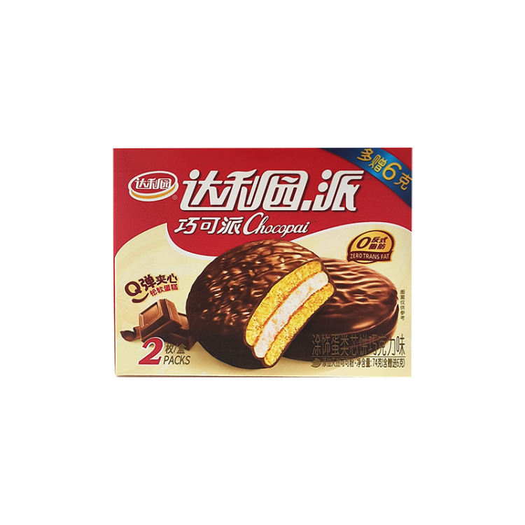 达利园 巧可派巧克力味74g/盒