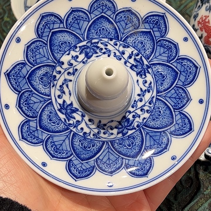 景德柴窑手工手绘宝相香插