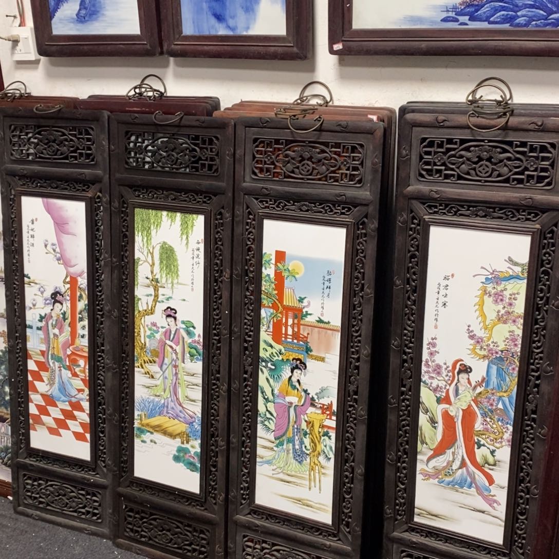 瓷片景德镇瓷板画柴窑烧制120*36