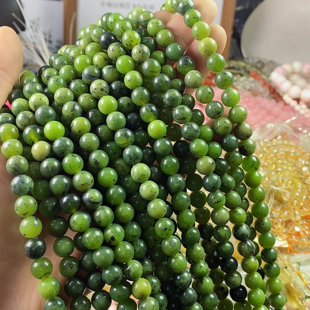 玛瑙/玉髓珠宝半成品合金一条天然8.5mm药王石圆珠A级