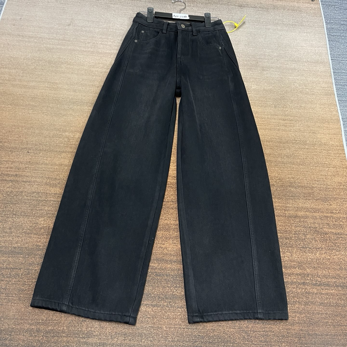 #A12-2281 加绒-厚绒 高货 黑色超酷弯刀女裤 无弹